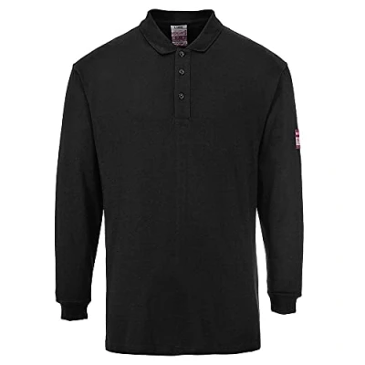 Abbildung von Portwest FR10 Camisa FR antiestático Polo, color Negro, talla Large