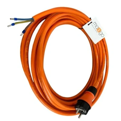 Abbildung von Anschlussleitung Anschlusskabel Geräteanschlusskabel Kabelstecker Stromkabel mit Schuko oder CEE Stecker PUR H07BQ F 2X1,0mm² 5X2,5mm² Außen 16A IP44 orange 3 20m, TYP:H07BQ 3X1.5mm² 7.5m