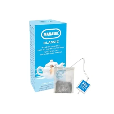 Abbildung von MANASUL Laxative Infusion basierend auf Sen, Melissa, Mint, Lakritz und Green Anis. Schachtel mit 25 Beuteln.