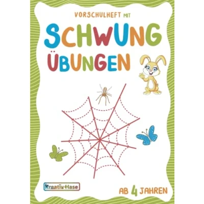 Abbildung von Vorschulheft mit Schwungübungen ab 4 Jahre: Kindergarten und Vorschule Übungsheft zur Vorbereitung auf das Schreiben. Ideales Geschenk für Kinder