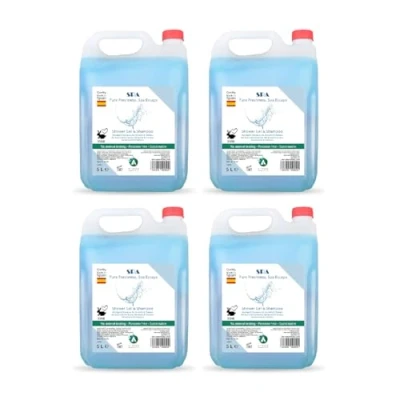 Abbildung von Intercabo Packung mit 4 Kanistern à 5 l Duschgel und Shampoo 2 in 1 Nachfüllpack Hotelservices Geles Hotel Spa