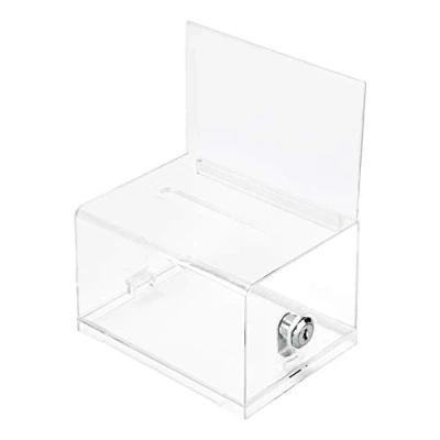 Abbildung von Amazon Basics Transparente Wahlurne mit Schlüssel Schloss