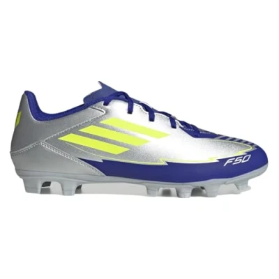 Abbildung von adidas Performance Messi CLUB Fußballschuh Nocken, Herren, Größe: 46, Silver/solar yellow/lucid blue Schuhe