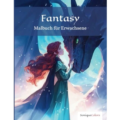 Abbildung von Fantasy Malbuch für Erwachsene: 50 fabelhafte Motive von Elfen, Hexen, Drachen und anderen mystischen Wesen ein kreatives Ausmalabenteuer traumhafte Stunden der Fantasie