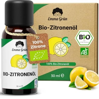 Abbildung von Emma Grün® ätherisches Bio Zitronenöl 30ml, naturrein &amp; hochdosiert 30 ml