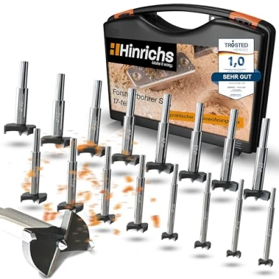 Abbildung von Hinrichs Forstnerbohrer Set mit 17 verschiedenen Bohrern in praktische, (Set, tlg),
