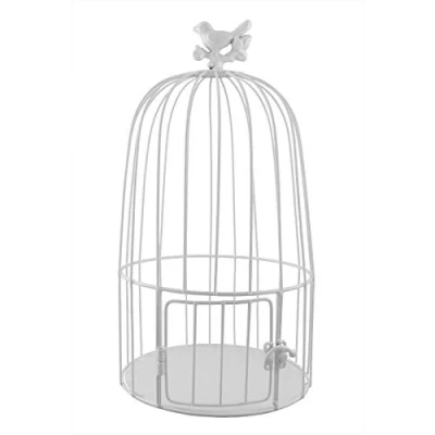 Abbildung von PrimoLiving Vogelkäfig aus Metall mit Vogel weiß P 371