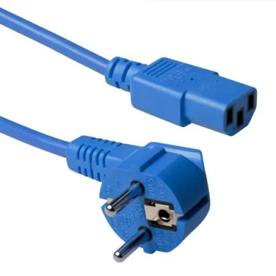 Abbildung von ACT Kaltgerätekabel 5m, C13 Kabel, PC Stromkabel, CEE 7/7 auf 3 Pin Schutzkontakt AK5404 Blau