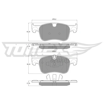 Abbildung von TOMEX brakes TX 18 35 Bremsbelagsatz Vorderachse für Verschleißwarnanzeiger vorbereitet CITROËN: C4 Grand Picasso 2, Berlingo