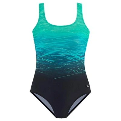 Abbildung von Lascana Swimsuit Badeanzug, Damen, Größe: 44xE, Black/green