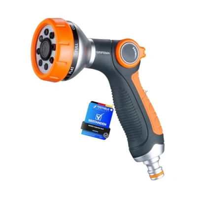 Abbildung von GRIFEMA GE1303 Gartenbrause, Handbrause Garten Spritzpistolen, 8 Bewässerungsmuster, Einstellbarer Wasserdurchfluss für Gartenbewässerung, Autowäsche, Haustierdusche