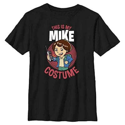 Abbildung von Stranger Things Unisex Kinder Mike Costume Short Sleeve T shirt, Schwarz, Einheitsgröße