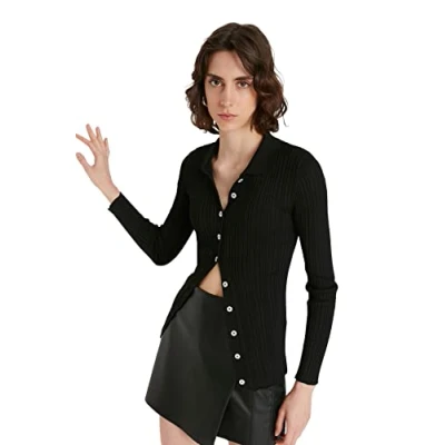 Abbildung von Trendyol Twoaw MAVI Strickjacke, Damen, Größe: Large, Black