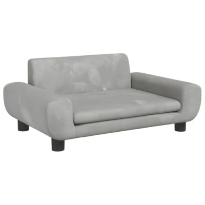 Abbildung von vidaXL Kindersofa Hellgrau 70x45x33 cm Samt Kindercouch Kindermöbel Kinderzim