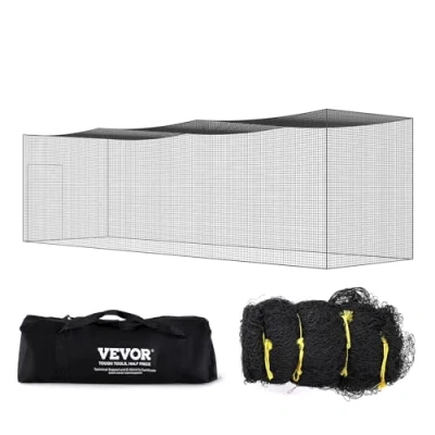 Abbildung von VEVOR Baseball Schlagkäfig Netz mit Rahmen und für Zuhause oder Hinterhof 35 Fuß, Baseballkäfig zum Schlagen Aufstellen, Baseballnetz, Schlagkäfig, Kinder Erwachsene Schwarz
