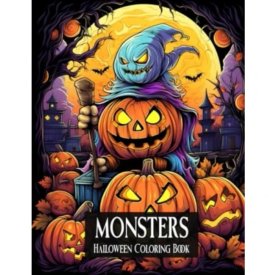 Abbildung von Monsters: Halloween Coloring Book with Scary Creatures for Adults and Teens Stress Relief &amp; Relaxation