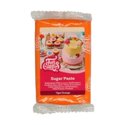 Abbildung von FunCakes Rollfondant Tiger Orange: Einfach zu verwenden, glatt, flexibel, weich und biegsam, perfekt zum Dekorieren von Kuchen, halal, koscher glutenfrei, 250 g