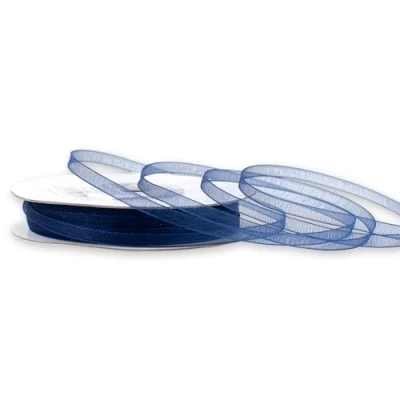 Abbildung von Creativery Organzaband 3mm x 50m Dunkelblau Navy