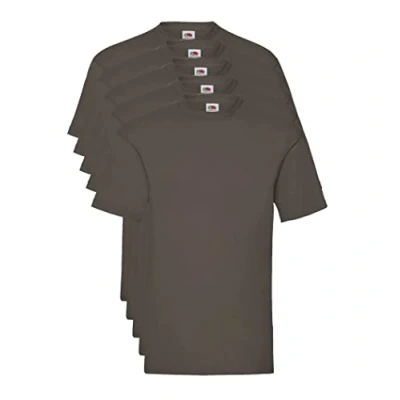 Abbildung von Fruit of the Loom Herren Valueweight 5 Pack T Shirt, Braun (Chocolate Cq), Large (5er Pack)