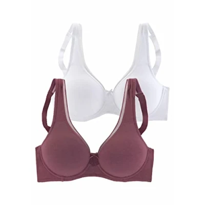 Abbildung von petite fleur Minimizer BH (Packung, 2 Stück) aus Baumwolle mit nahtlosen Cups, Basic Dessous
