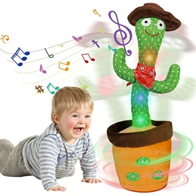 Abbildung von HICAS Sprechender Kaktus,Kaktus Spielzeug Nachsprechen Singender Tanzender Kaktus Plüschtier mit 120 Liedern,Wiederholen Sie,was Sie Sagen,Geschenke für Kinder und Heimdekoration