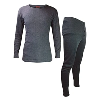 Abbildung von HEAT HOLDERS Herren Thermounterwäsche Winter Extra Warm Innenfleece Thermoshirt Langarm und Lange Johns (XL, Holzkohle)