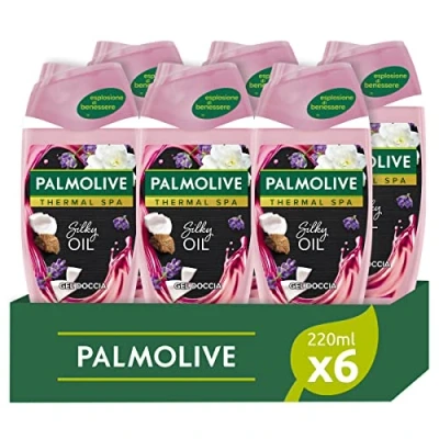Abbildung von Palmolive Thermal Spa Silky Oil Duschgel mit Kokos und Lavendelöl duftendes Dermatologisch getestet, 220 ml (6er Pack)