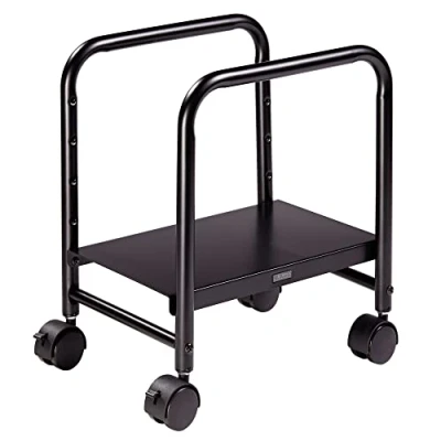 Abbildung von EUREKA ERGONOMIC PC Rollwagen Höhenverstellbarer Ständer Rollbar Tower mit Rollen Computerständer für Schreibtisch Schwarz