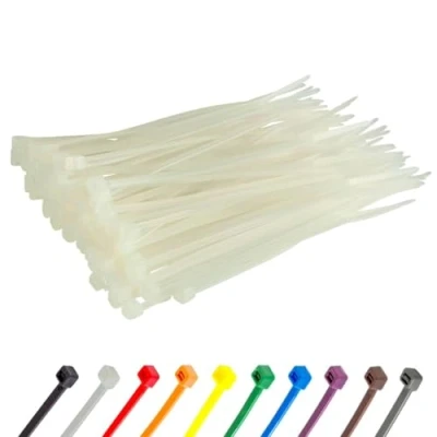 Abbildung von Gocableties Kabelbinder 100 Stück Weiß/Naturfarben Transparent, 250 mm x 2,5mm mit 8,1 kg Zugfestigkeit, UV Beständig Set