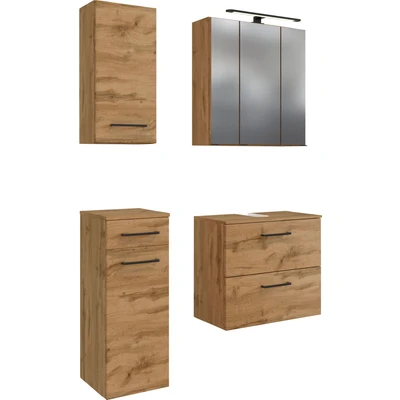Abbildung von HELD MÖBEL Badmöbel Set &quot;Chicago&quot;, (4 St., Spiegelschrank, Unterbeckenschrank, Hängeschrank, Unterschrank)