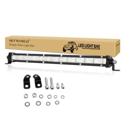 Abbildung von SKYWORLD 13 Zoll 33CM 60W Led Arbeitsscheinwerfer Bar 12V 24V Zusatzscheinwerfer Auto Scheinwerfer Wasserdicht Flutlicht für 4x4 Offroad SUV UTV ATV Traktor Rückfahrscheinwerfer