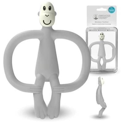 Abbildung von Matchstick Monkey Beißring / Zahnungshilfe Beißspielzeug für wundes Zahnfleisch Affe
