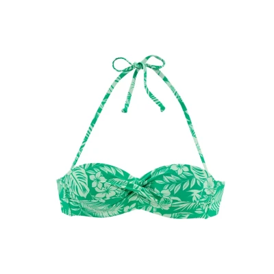 Abbildung von Venice Beach Bandeau Bikinitop, Damen, Größe: 42xE, Grün bedruckt