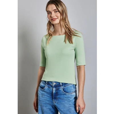Abbildung von Street One Seidenlook Tshirt basic, Damen, Größe: 40, Grün