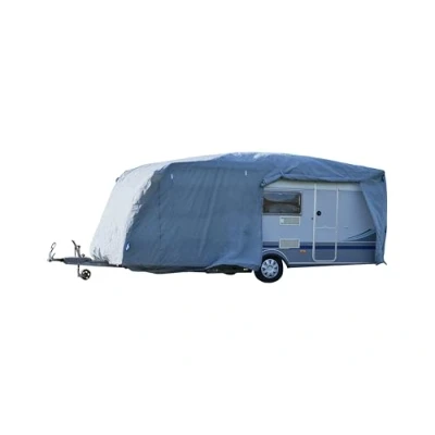 Abbildung von GreenYard® Wohnwagen Abdeckplane mit Reflektoren Größe L 610 x 250 220 cm
