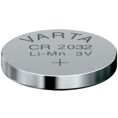 Abbildung von Varta CR2032 Lithium Batterie, 3 V, Nicht wiederaufladbar, wiederaufladbar (Lithium, 230 mAh, Silber, 20 mm, mm)