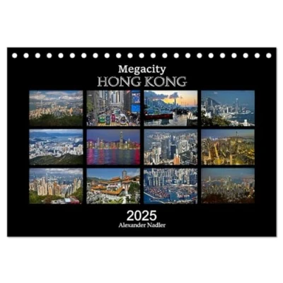 Abbildung von Megacity Hong Kong (Tischkalender 2025 DIN A5 quer), CALVENDO Monatskalender