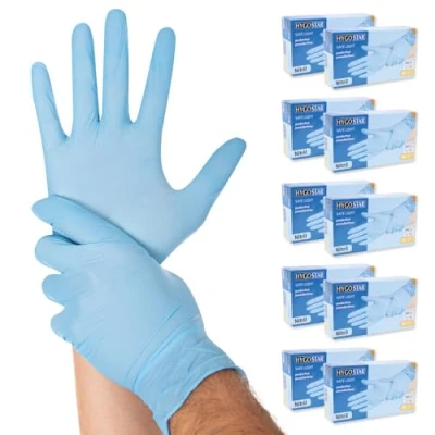 Abbildung von HYGOSTAR Nitrilhandschuhe Safe Light, puderfrei, blau, 1 Karton = 10 Packungen 1000 Stück, Größe: L