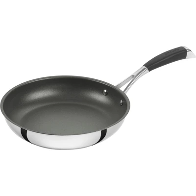 Abbildung von CORNELIA POLETTO BY ZWILLING Bratpfanne, 24 cm, mit 4 lagiger Antihaftbeschichtung Diamantpartikeln, 18/10 Edelstahl, für alle Herdarten inkl. Induktion, Silber schwarz