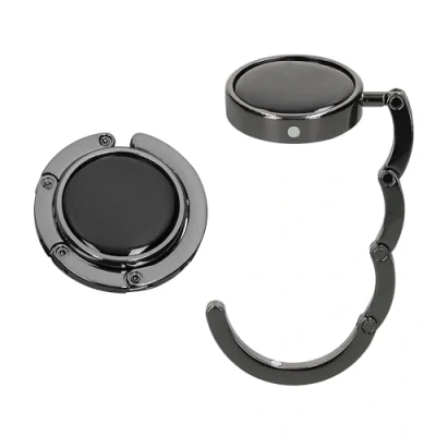 Abbildung von kwmobile Taschenhalter für Tisch 2X Faltbare Antirutsch Handtaschenhalter Haken Taschen Aufhänger Geschenkidee Gadgets Frauen Taschenhaken Set in Schwarz Dunkler Schiefer