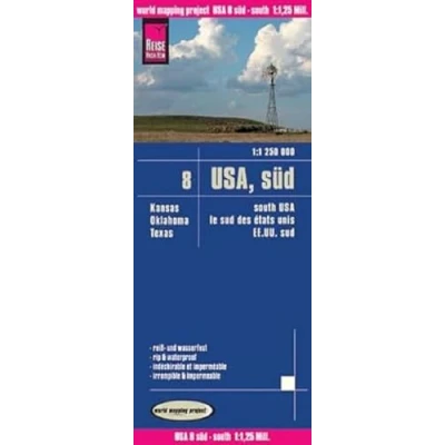 Abbildung von Reise Know How Landkarte USA 08, Süd (1:1.250.000) : Kansas, Oklahoma, Texas: world mapping project