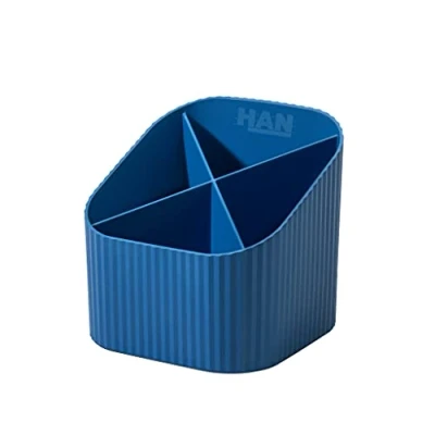 Abbildung von HAN Schreibtischköcher KARMA, mit 4 Fächern, umweltfreundlich aus 80 100 prozent Recyclingmaterial, Stiftehalter, 17248 16, öko blau