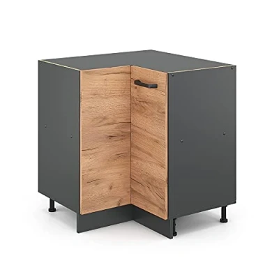 Abbildung von Vicco Eckunterschrank R Line, Goldkraft Eiche/Anthrazit, 75.6 cm ohne Arbeitsplatte