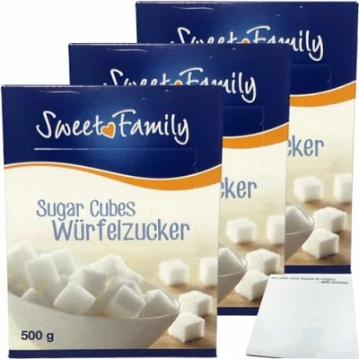 Abbildung von Nordzucker Sweet Family Würfelzucker 3er Pack (3x500g Packung) + usy Block