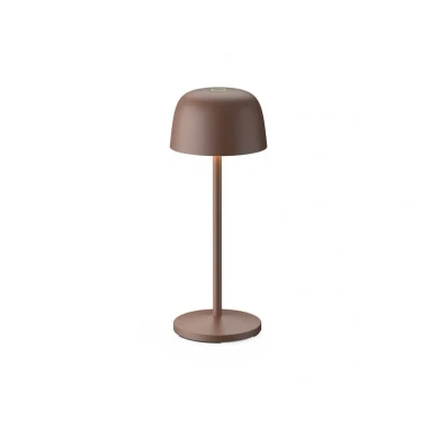 Abbildung von Lindby LED Akku Tischleuchte Arietty, braun, Alu, 27cm, IP54