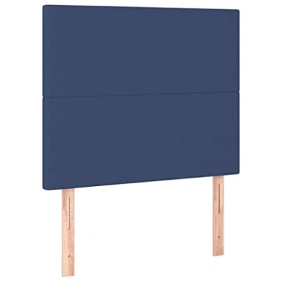 Abbildung von vidaXL Kopfteil 2 STK., Bettkopfteil mit Holzbeinen, Höhenverstellbar Polsterkopfteil für Bett, Betthaupt Bettzubehör Schlafzimmer, Blau 90x5x78/88cm Stoff