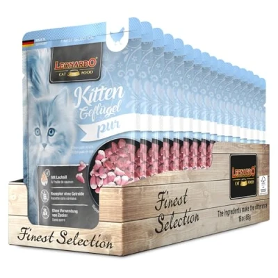Abbildung von LEONARDO Finest Selection Kitten Geflügel Doppelpack 2 x 16 85 g Nassfutter für Empfohlen die ersten Lebensmonate Frischebeutel