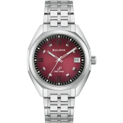 Abbildung von Bulova 96B401 Herrenuhr Jet Star Stahl/Weinrot