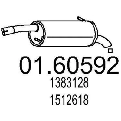 Abbildung von MTS 01.60592 Endschalldämpfer 880 FORD: FIESTA 5, 5 Van