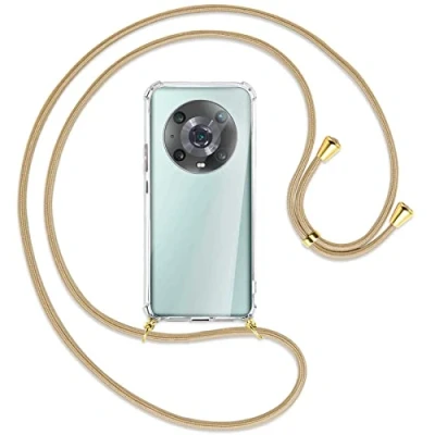Abbildung von mtb more energy® Handykette kompatibel mit Honor Magic 4 Pro (6.81&#039;&#039;) Caramel/Gold Smartphone Hülle zum Umhängen Anti Shock Full TPU Case
